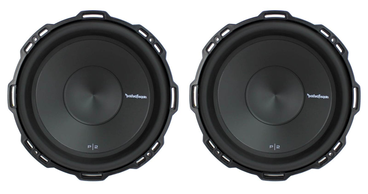 2) Rockford Fosgate P2D2-12 12" 1600W 2-Ohm Punch Subs + Class D Amp + Wiring
