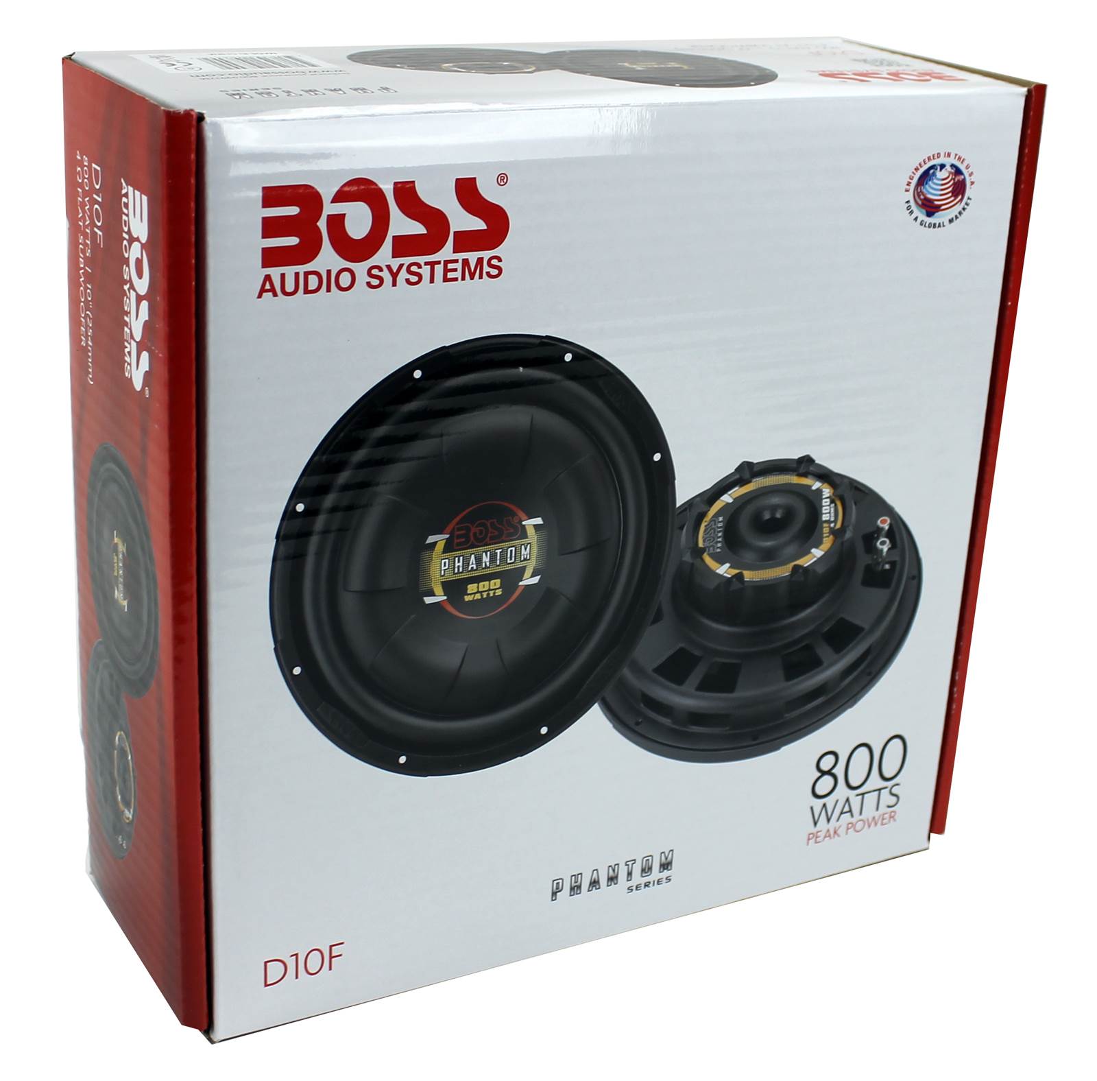 2) Boss D10F 10" 1600W Shallow Car Audio Subwoofers + 2) 10" Single Sealed Boxes