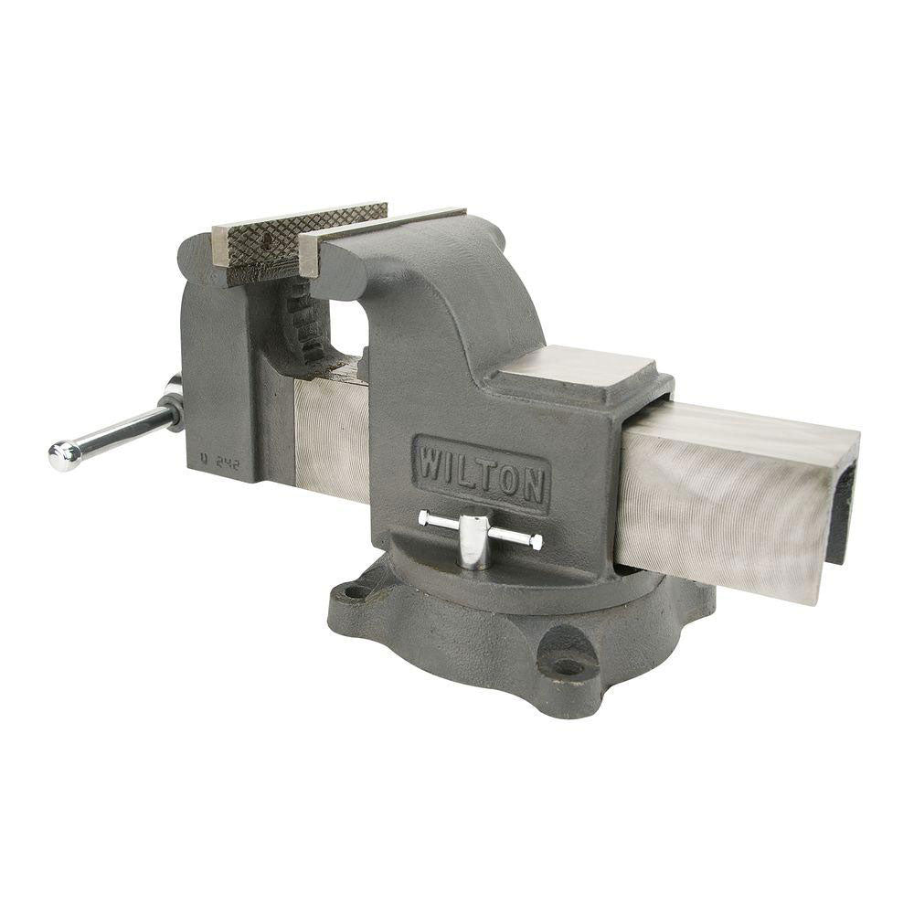 Wilton WS8 8 Inch Steel Swivel Base Work Bench Vise w/ 4 Pound Sledge Hammer