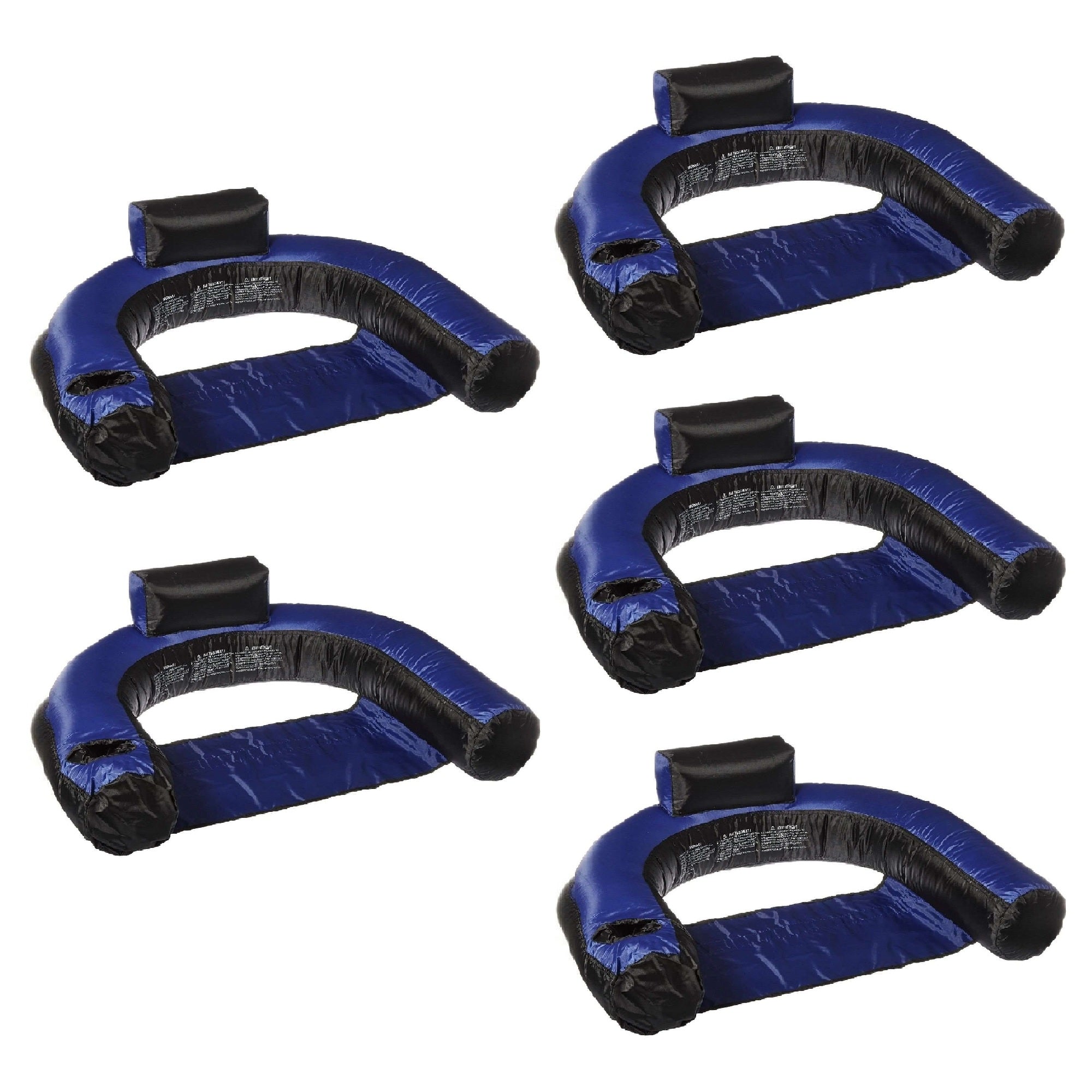 Swimline Inflatable Nylon Covered Swimming Pool U-Seat Chair Float (5 Pack) - VMInnovations