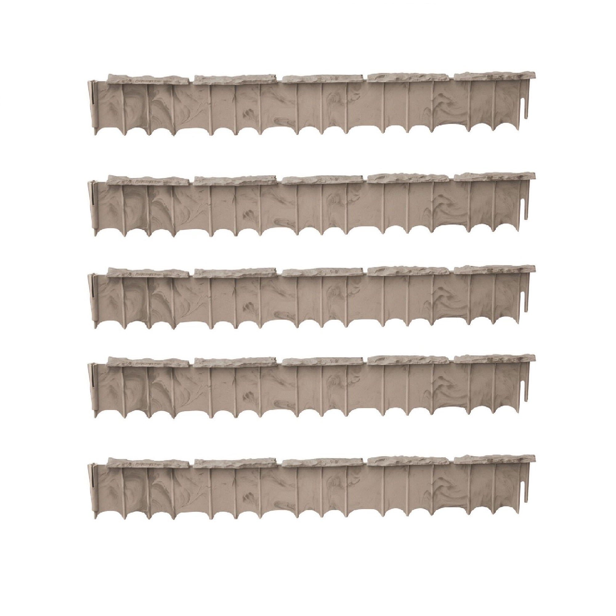 Suncast Quick Edge Resin Material 35 Inch Single Strip Lawn Edging (5 Pack)