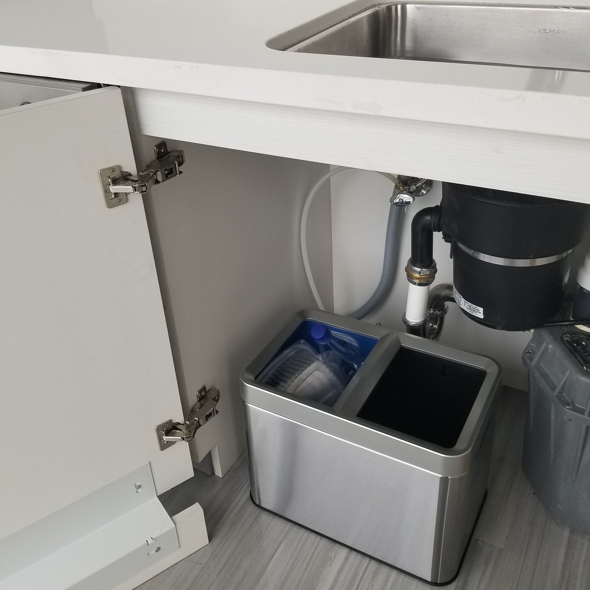 iTouchless 5.3 Gallon Dual Trash Can and Recycle Container (Open Box)