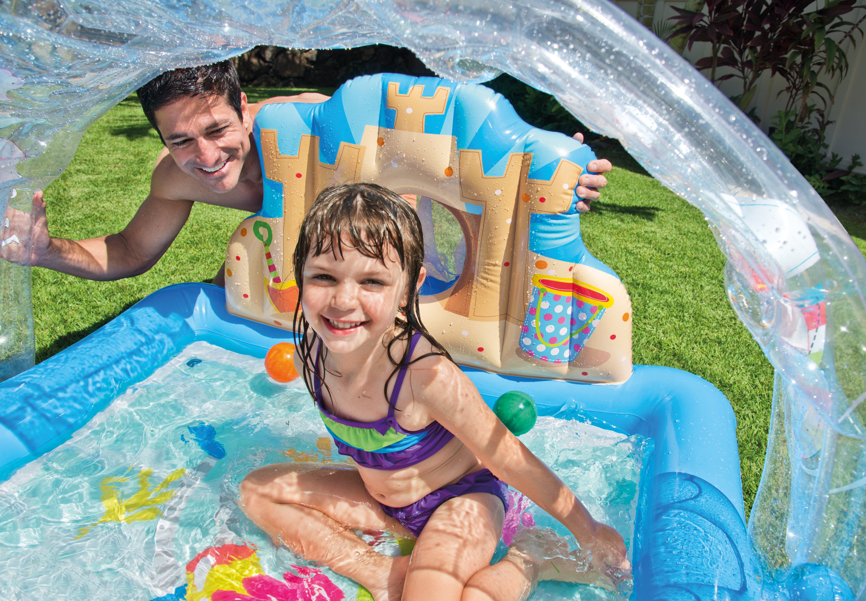 Intex Summer Lovin' Beach Inflatable Play Spray Kids Kiddie Pool (Used)