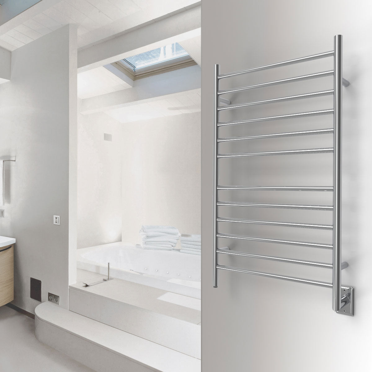 Amba Radiant Large Hardwired Straight Towel Warmer, Polished (Open Box)