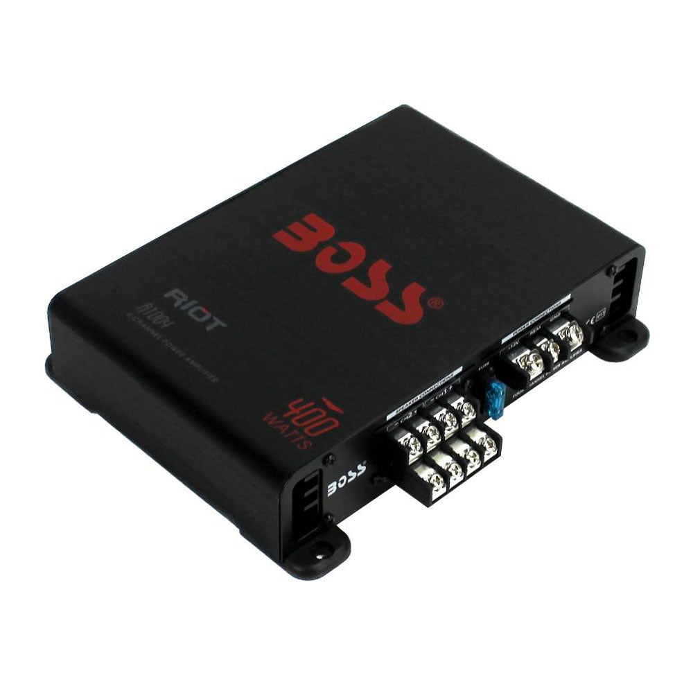 BOSS Audio Riot R1004 400W 4 Channel Car Amplifier MOSFET Amp (4 Pack) - VMInnovations