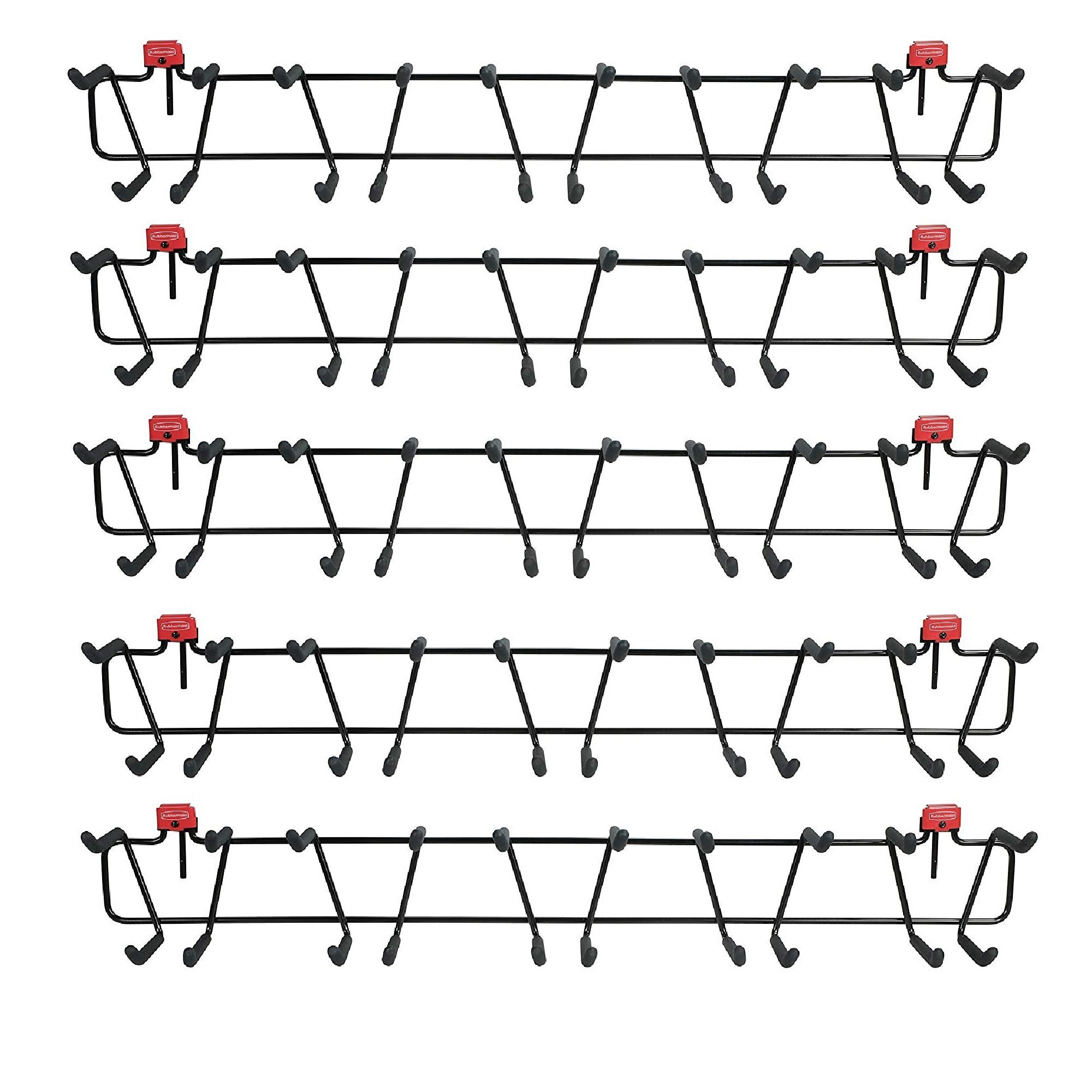 Rubbermaid Shed Storage 50 Pound Capacity 34 Inch Tool and Sports Rack (5 Pack)