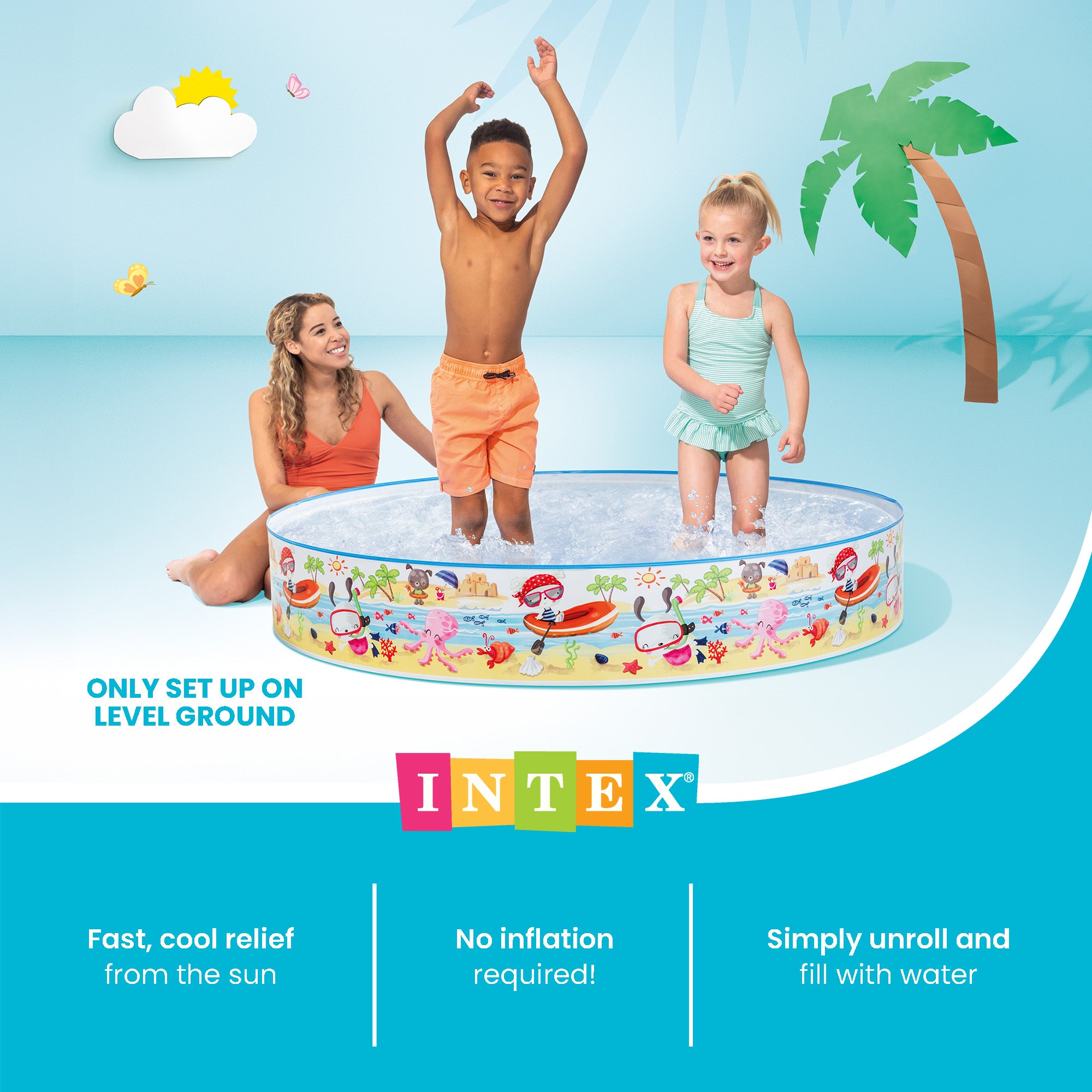 INTEX Beach Days Snapset Instant Kids Childrens Swimming Pool