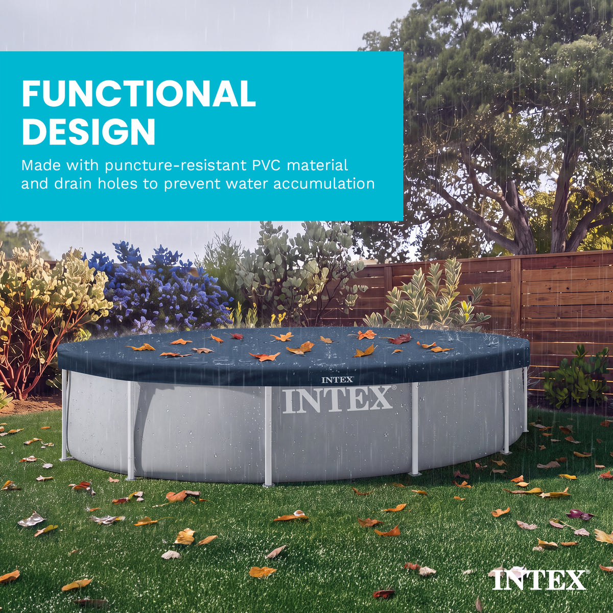 Intex 28031E 12 Foot Round Above Ground Swimming Pool Cover, (Pool Cover Only)
