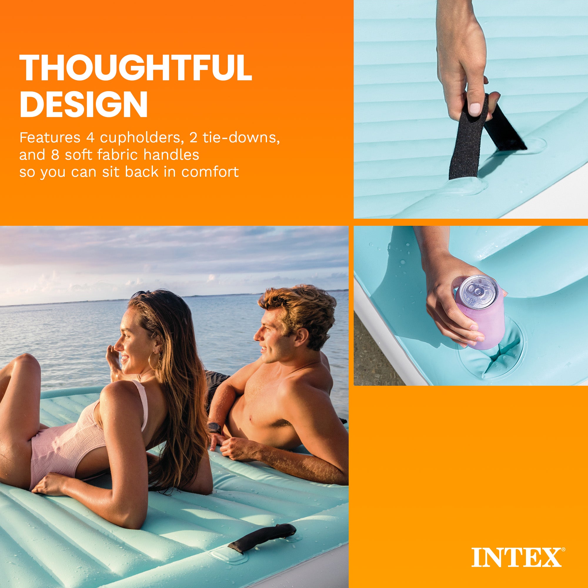 Intex Water Lounge 10 Foot x 6 Foot Oversized Lake/Beach Float Platform Pad