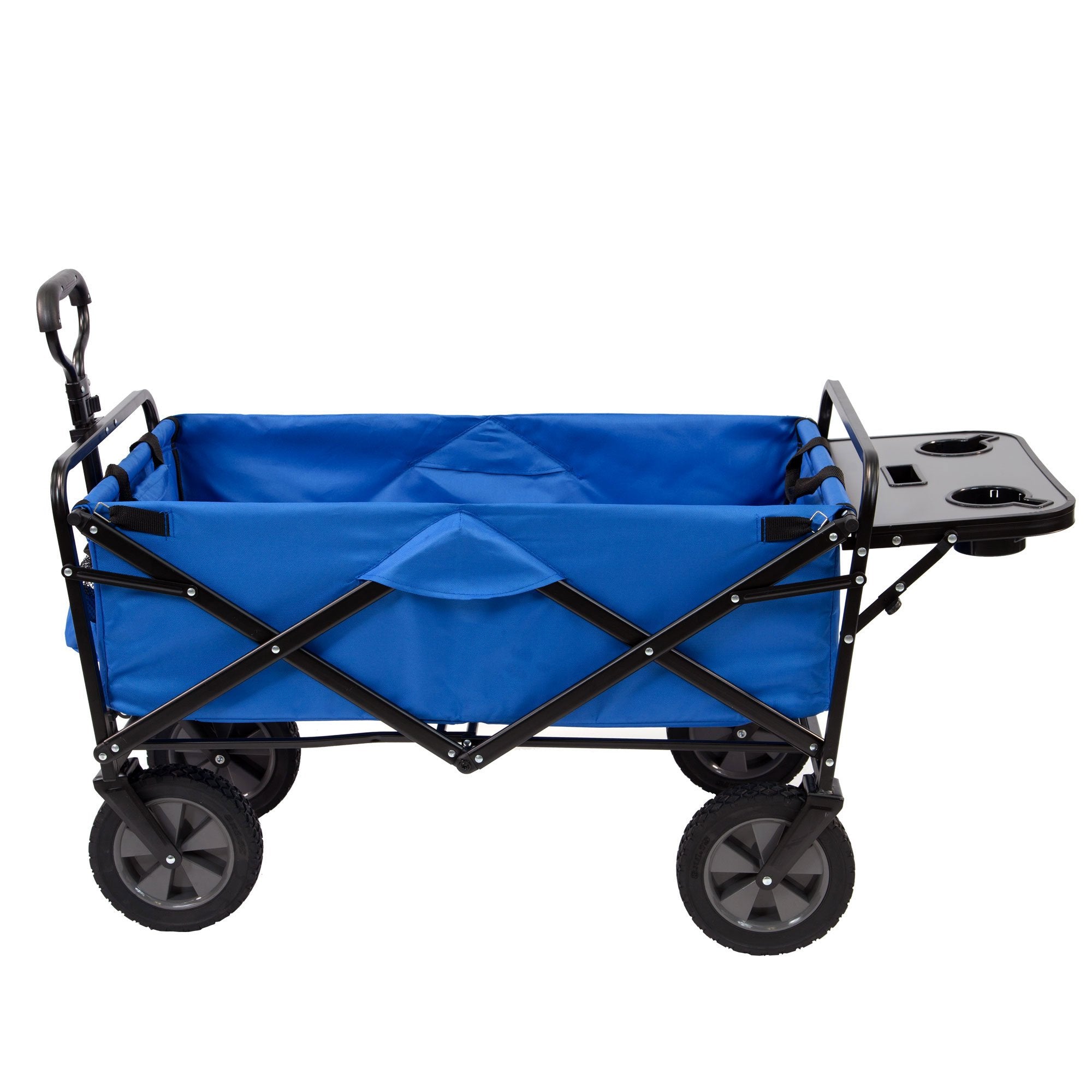 Mac Sports Folding Outdoor Garden Utility Wagon Cart w/ Table (1 Red, 1 Blue)