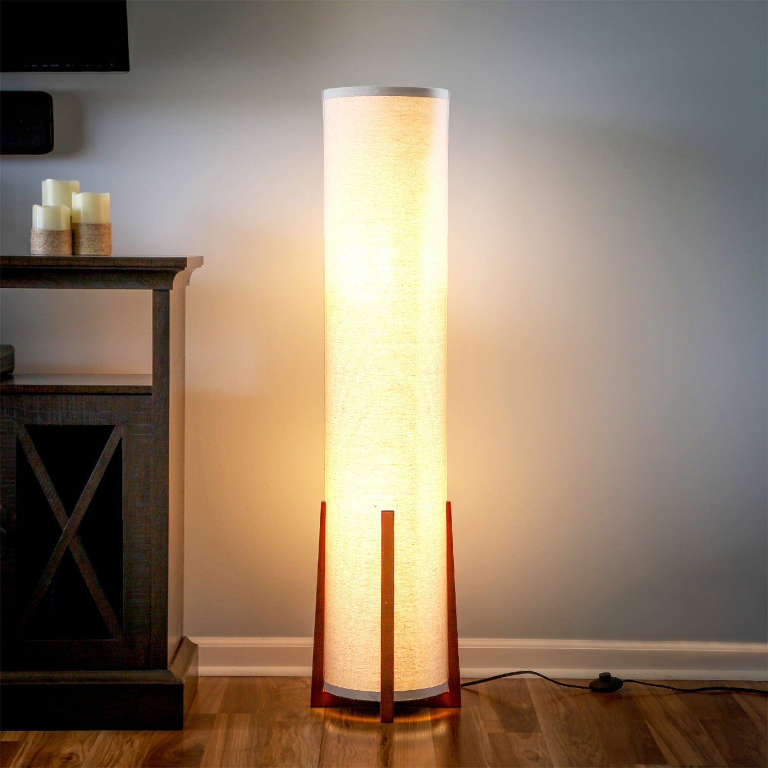 Brightech Parker 48" Tall Decorative Tower Shade Soft LED Light Floor Lamp(Used)