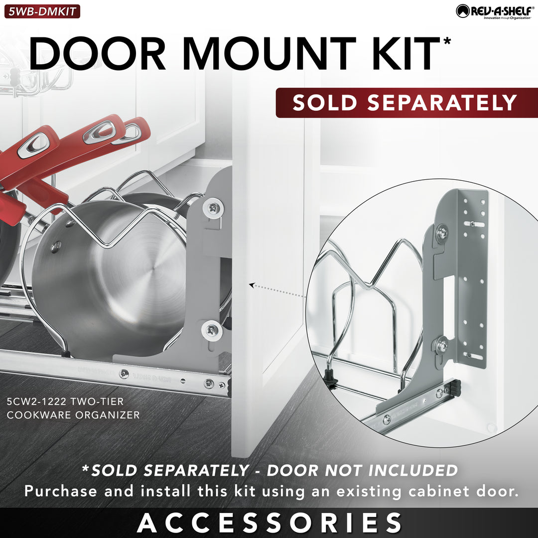 Rev-A-Shelf Pullout Cabinet Pot and Pan Organizer, 20.75" Width, 5CW2-2122-CR