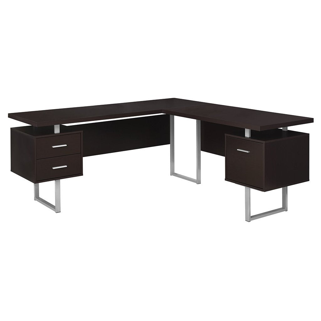 Monarch Specialties 70 In. Contemporary Computer Desk Cappuccino(2 Pack)