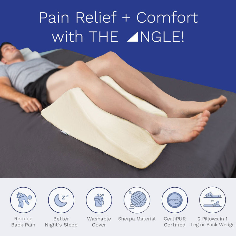 Back Support Systems The Angle Memory Foam Bed Wedge Leg Pillow, Small Sherpa