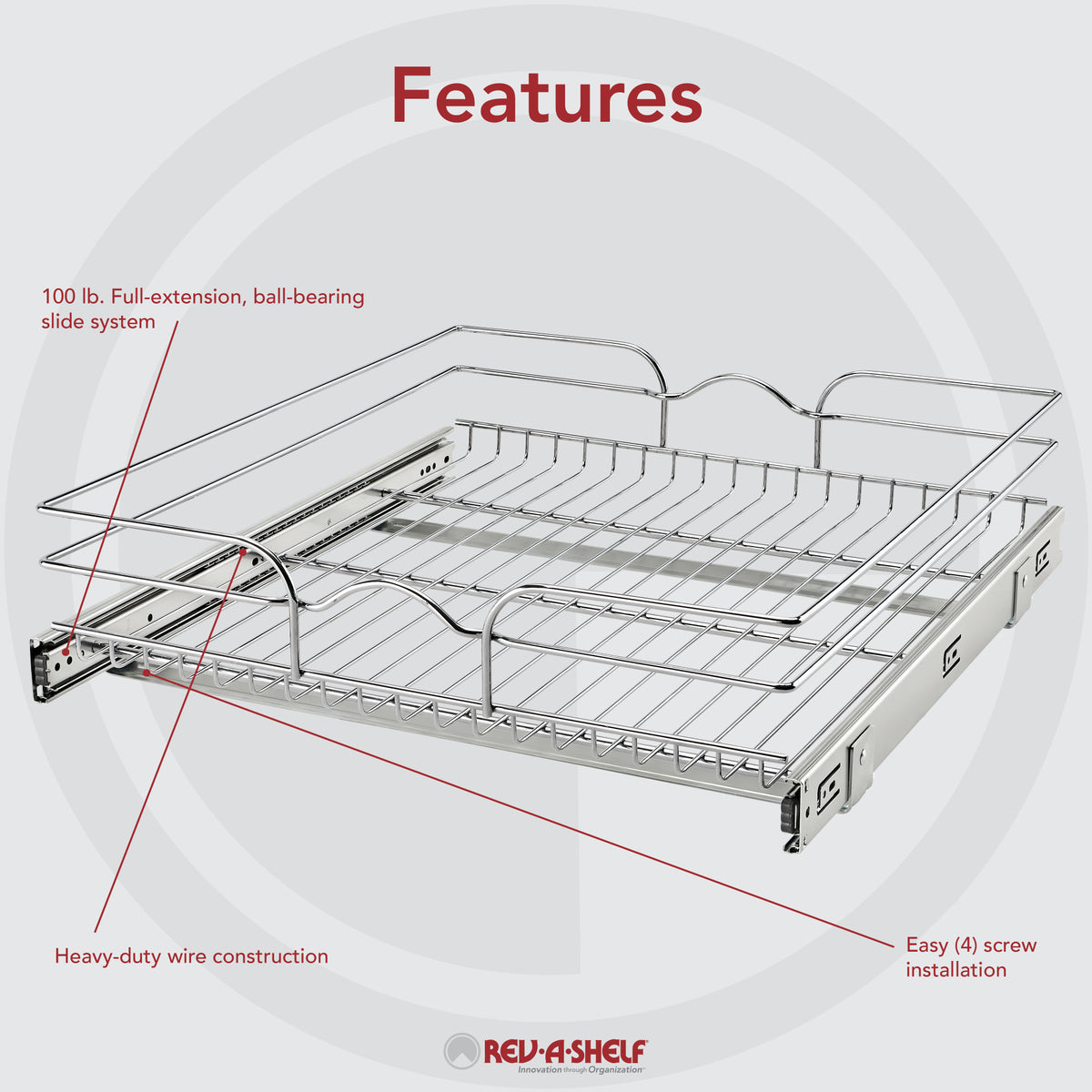 Rev-A-Shelf 5WB1-2122CR-1 21x22" Cabinet Pull Out Basket (Certified Refurbished)