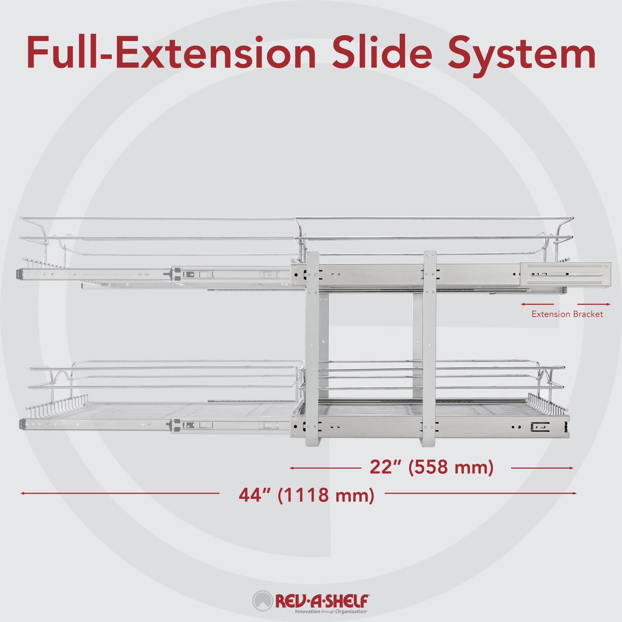 Rev-A-Shelf 9" x 22" 2-Tier Cabinet Pull Out Wire Basket, Chrome (Refurbished)