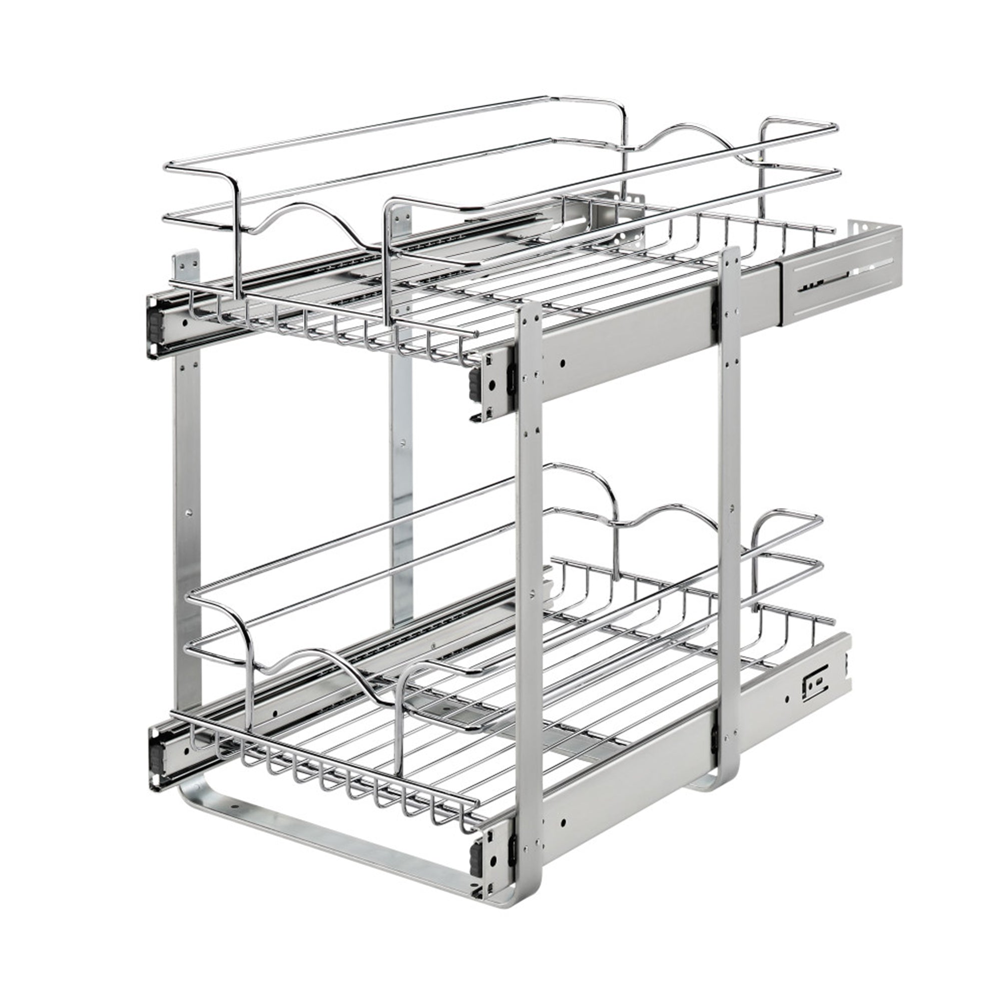 Rev-A-Shelf Pullout 2-Tier Basket Organizer for Kitchen or Vanity Cabinets, 12 x 18 In, 5WB2-1218CR-1 - VMInnovations