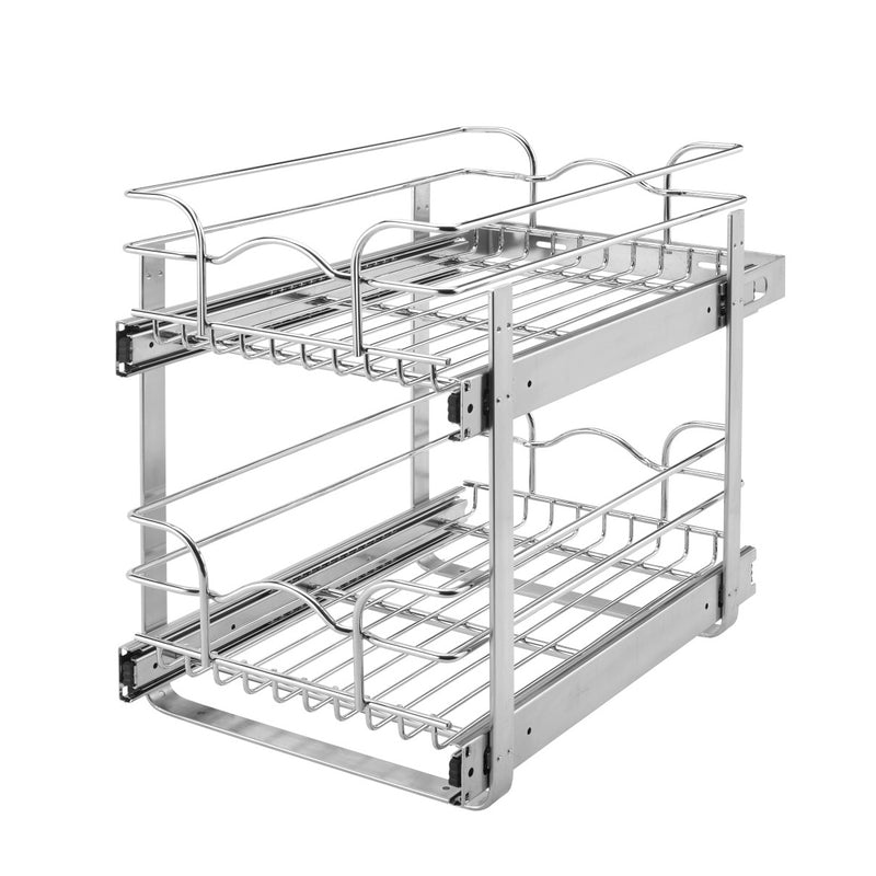 Rev-A-Shelf 12" Wide 22" Cabinet 2 Tier Pull Out Wire Basket(Open Box) (2 Pack)