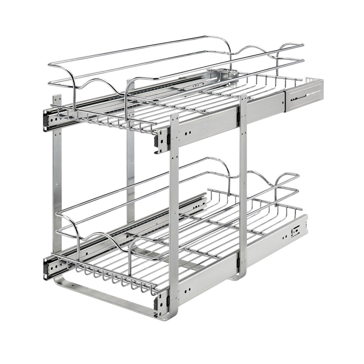 Rev-A-Shelf 12" x 22" 2-Tier Cabinet Pull Out Wire Baskets, Chrome (Refurbished)