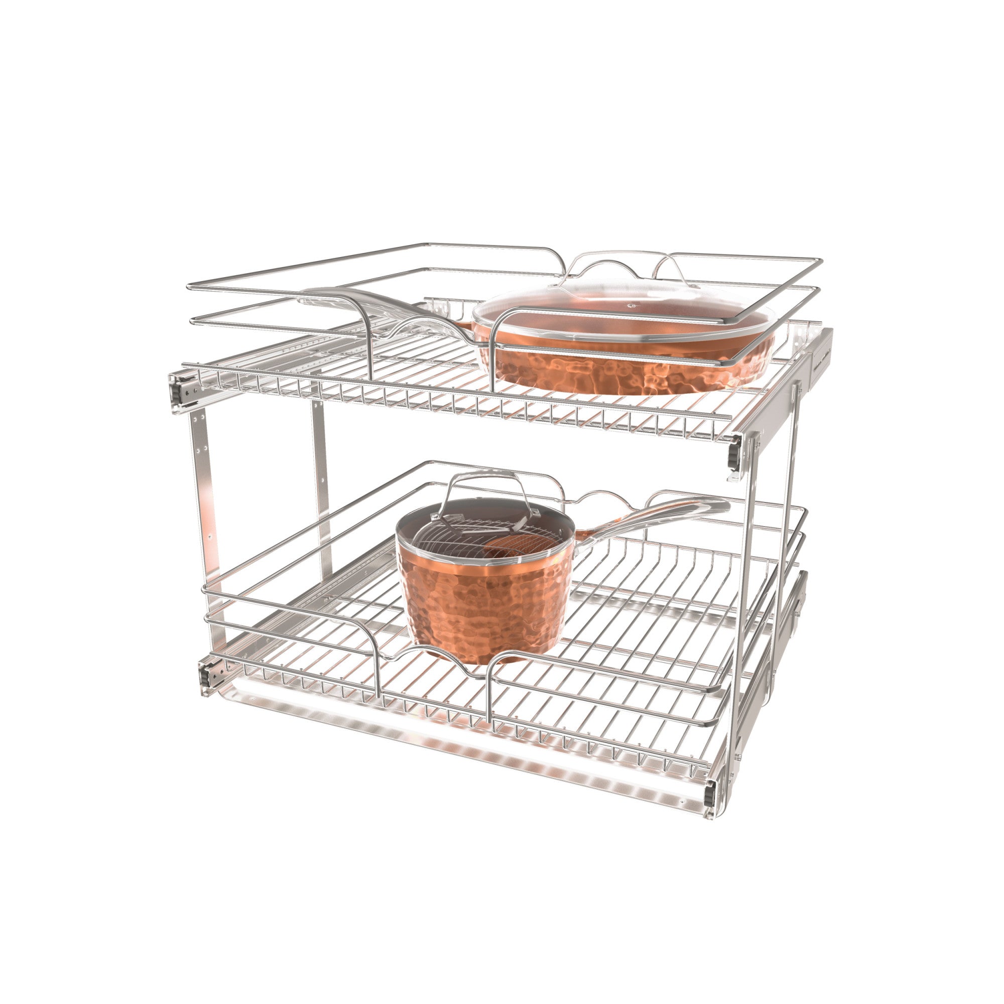 Rev-A-Shelf Pullout 2-Tier Basket Organizer for Kitchen or Vanity Cabinets, 24 x 22 In, 5WB2-2422-CR-1