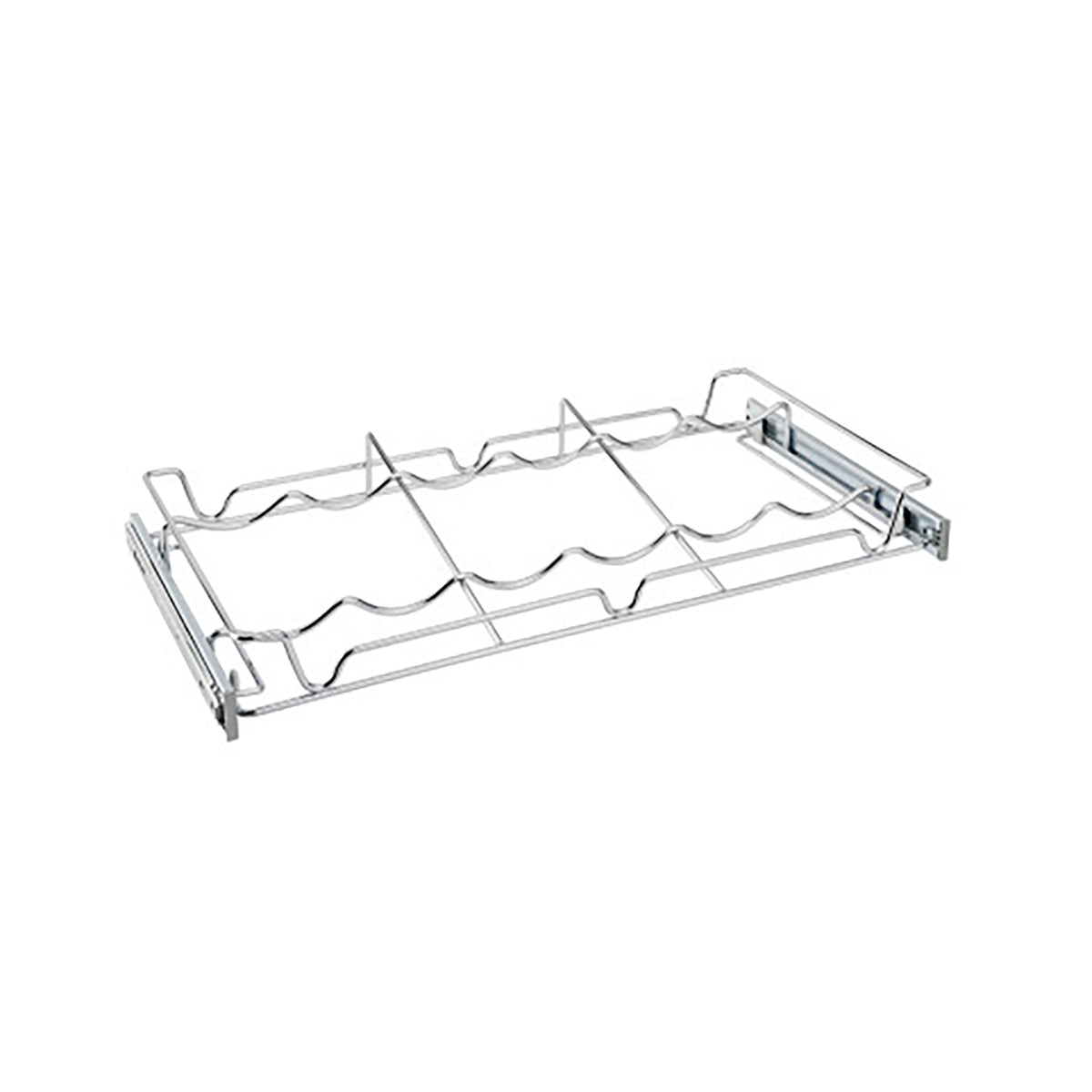 Rev-A-Shelf Sidelines 5WBR-24CR-1 24 Inch Chrome Wire Pullout Cabinet Wine Rack