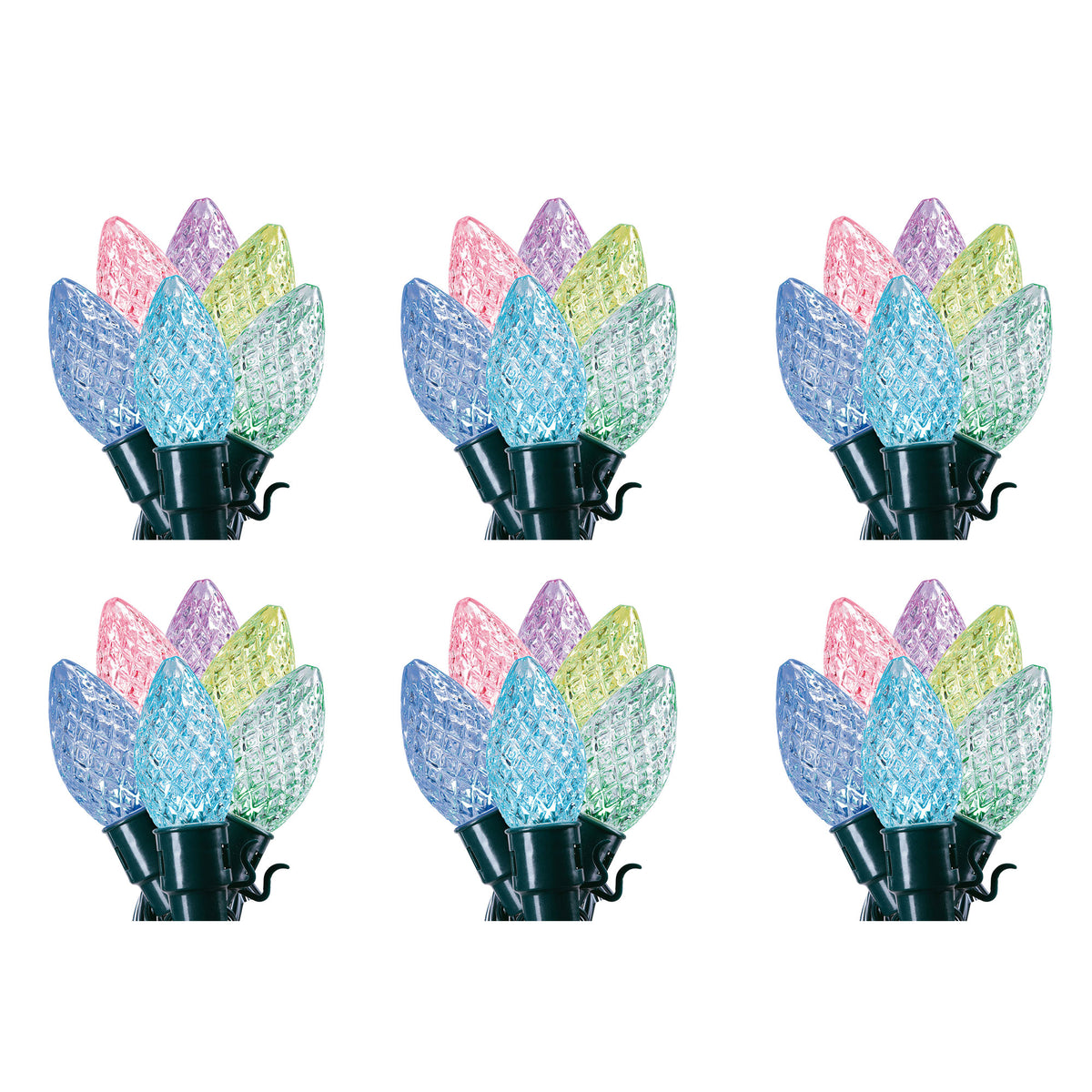 Home Heritage 15.8' Holiday Lights, Faceted, App Controlled, 20 RGB LEDs, 6 Pack
