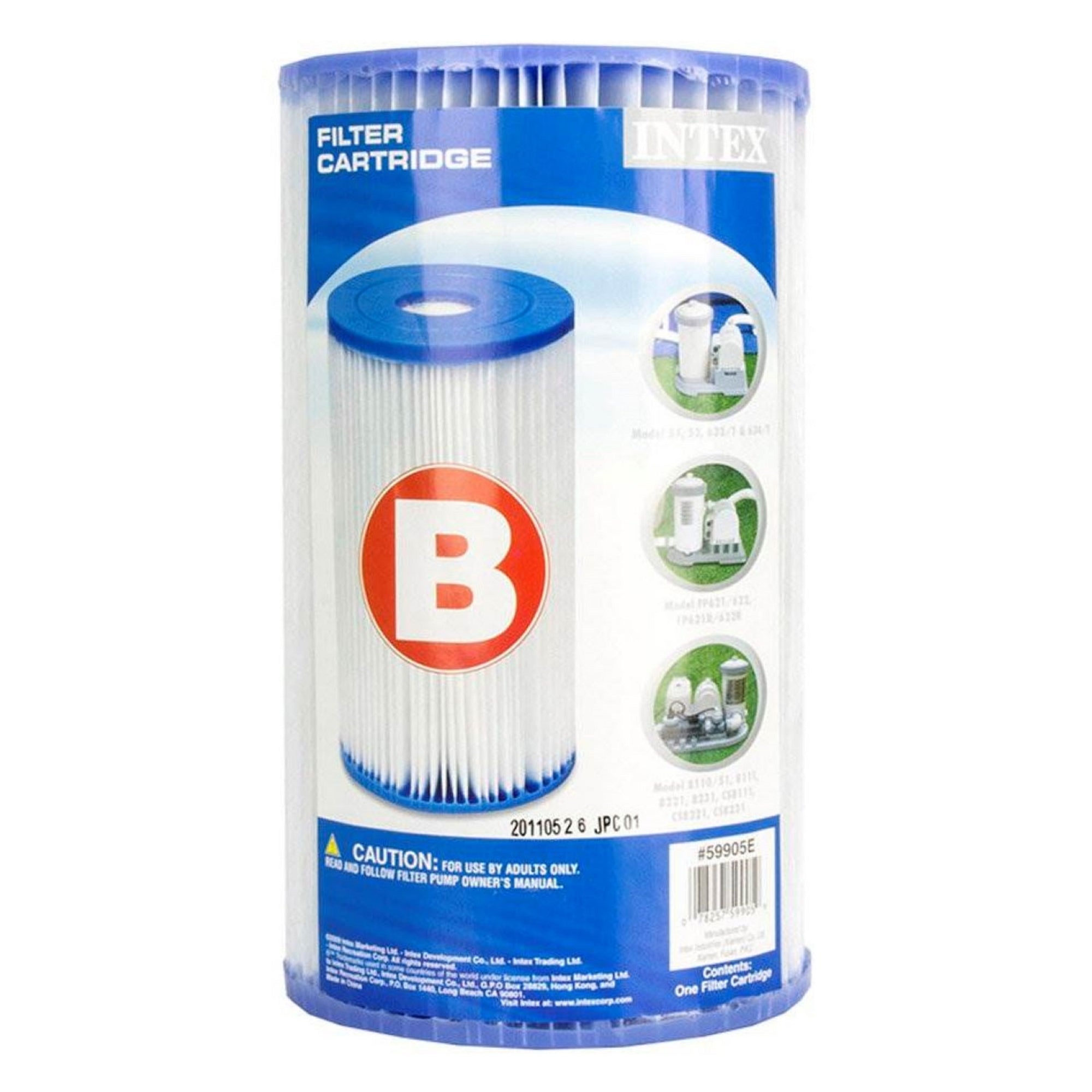 Intex 29005E Swimming Pool Type B Replacement Filter Pump Cartridge (6 Pack) - VMInnovations