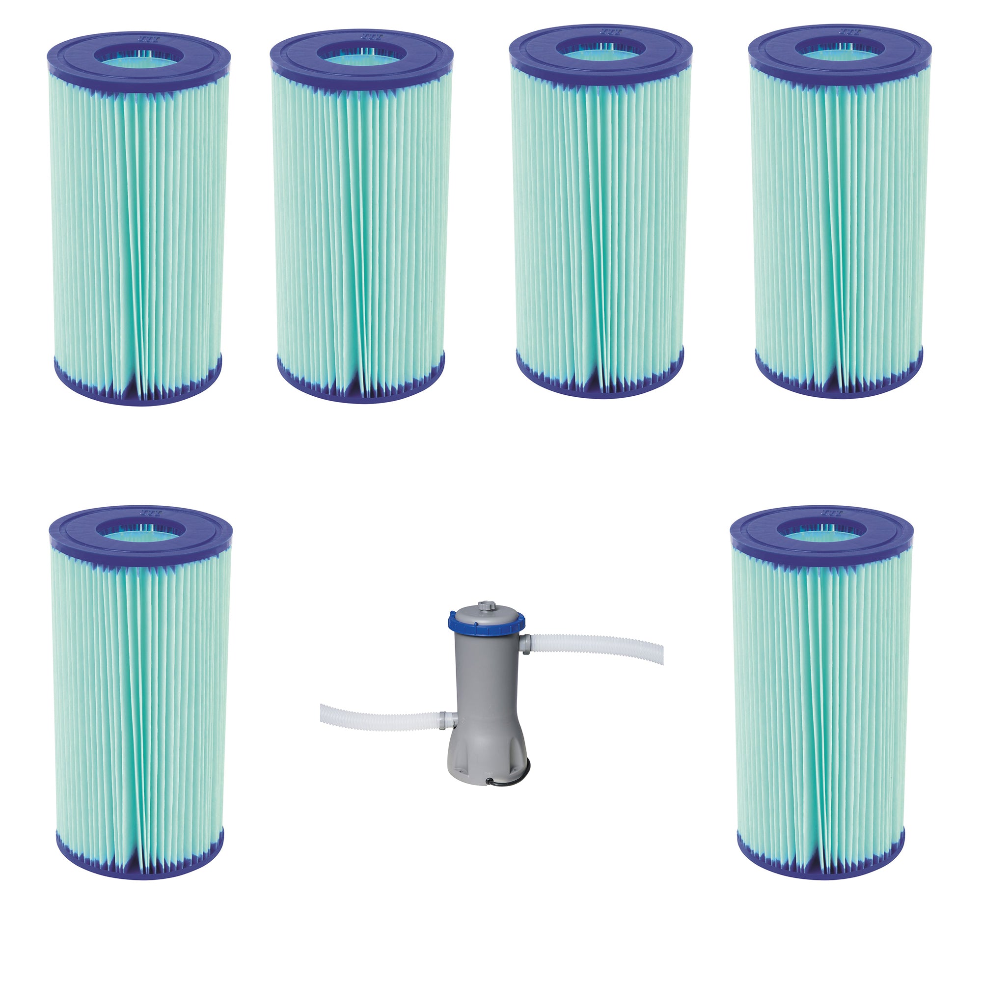 Bestway Type III Pool Filter Cartridge(6) w/Above Ground Pool Pump - VMInnovations