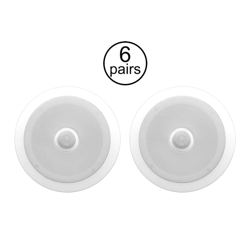 PYLE PDIC80 8 Inch 300 Watt 2 Way In Ceiling/Wall Speakers System Home (6 Pairs) - VMInnovations