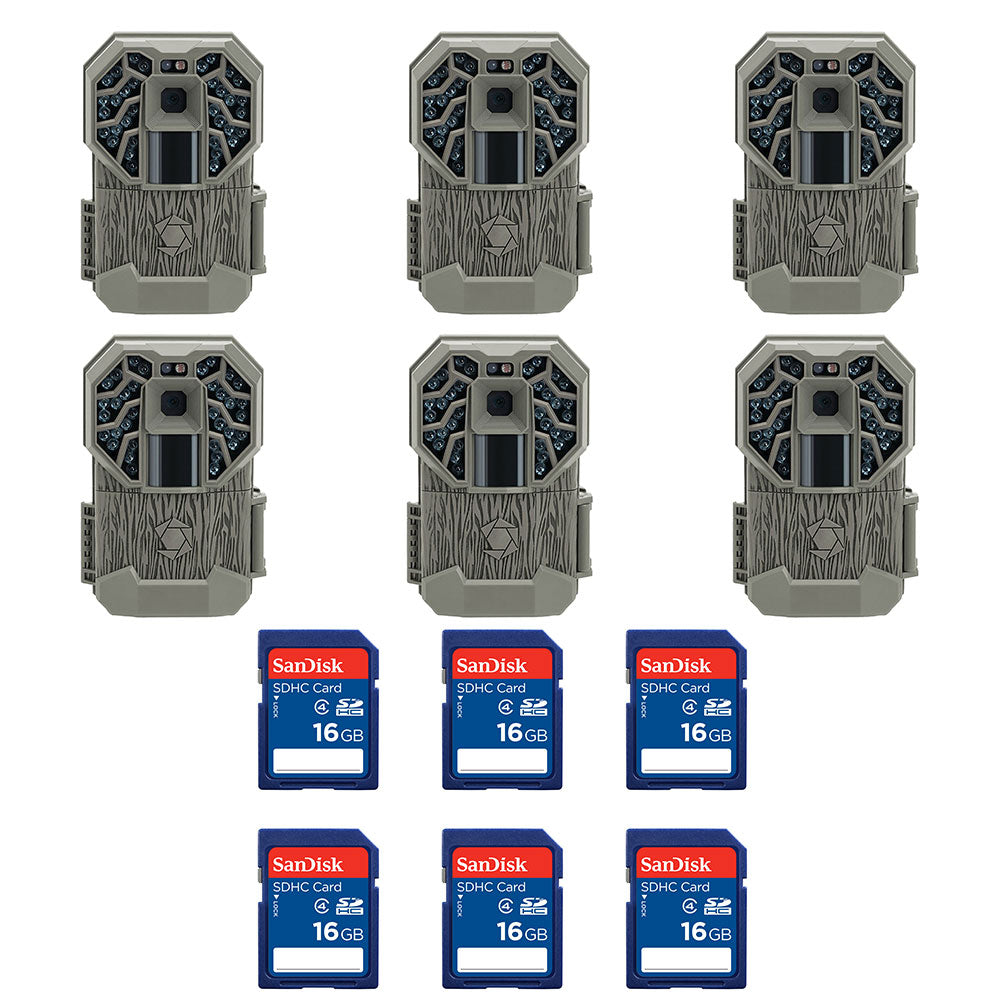 Stealth Cam 12MP Game Camera (6 Pack) & SanDisk 16GB SD Memory Card (6 Pack) - VMInnovations