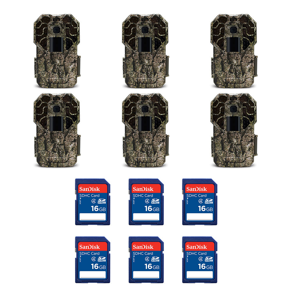 Stealth Cam 22MP Game Camera (6 Pack) & SanDisk 16GB SD Memory Card (6 Pack) - VMInnovations