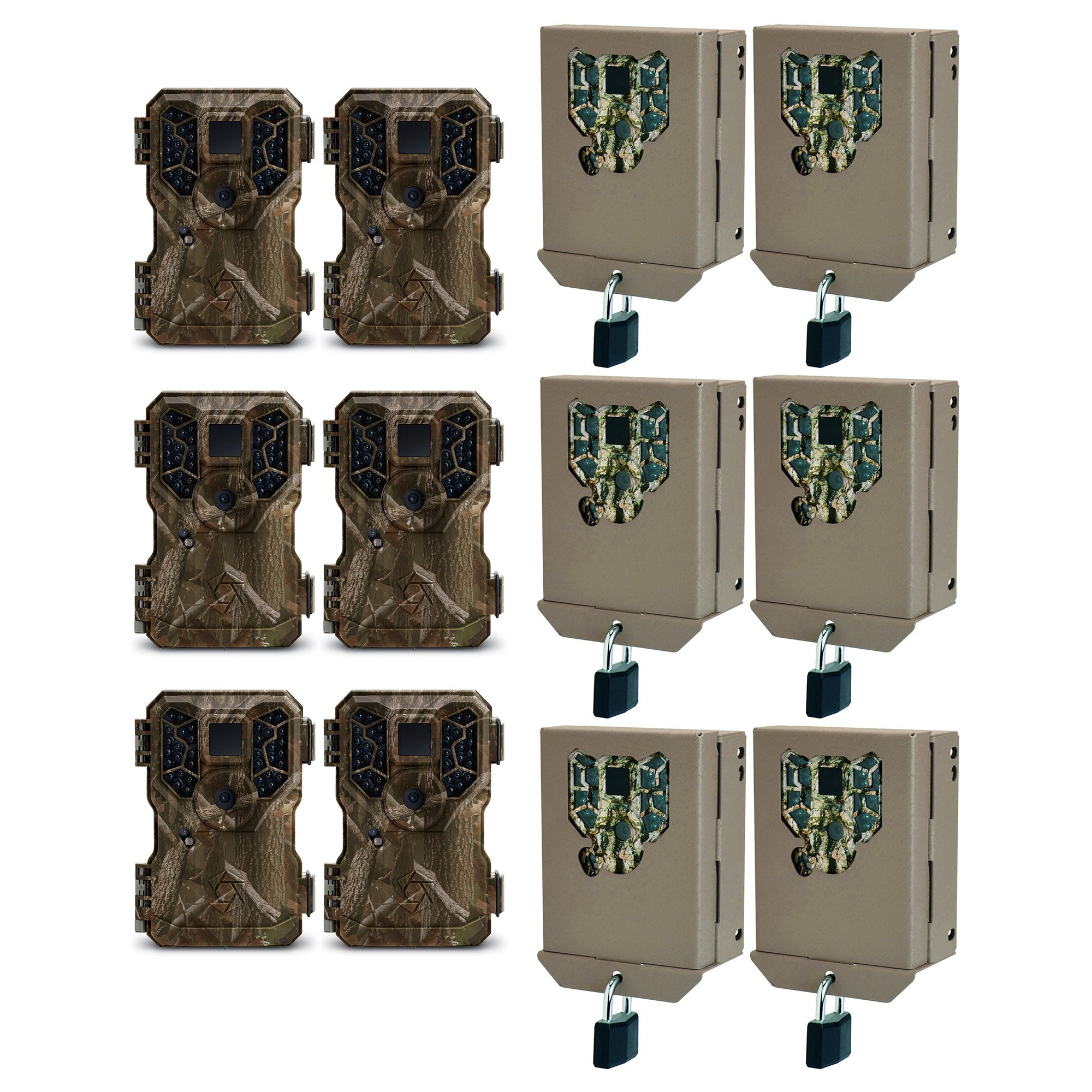 Stealth Cam GSM 8MP No Glo Mini Infrared Game Camera and Security Case (6 Pack)