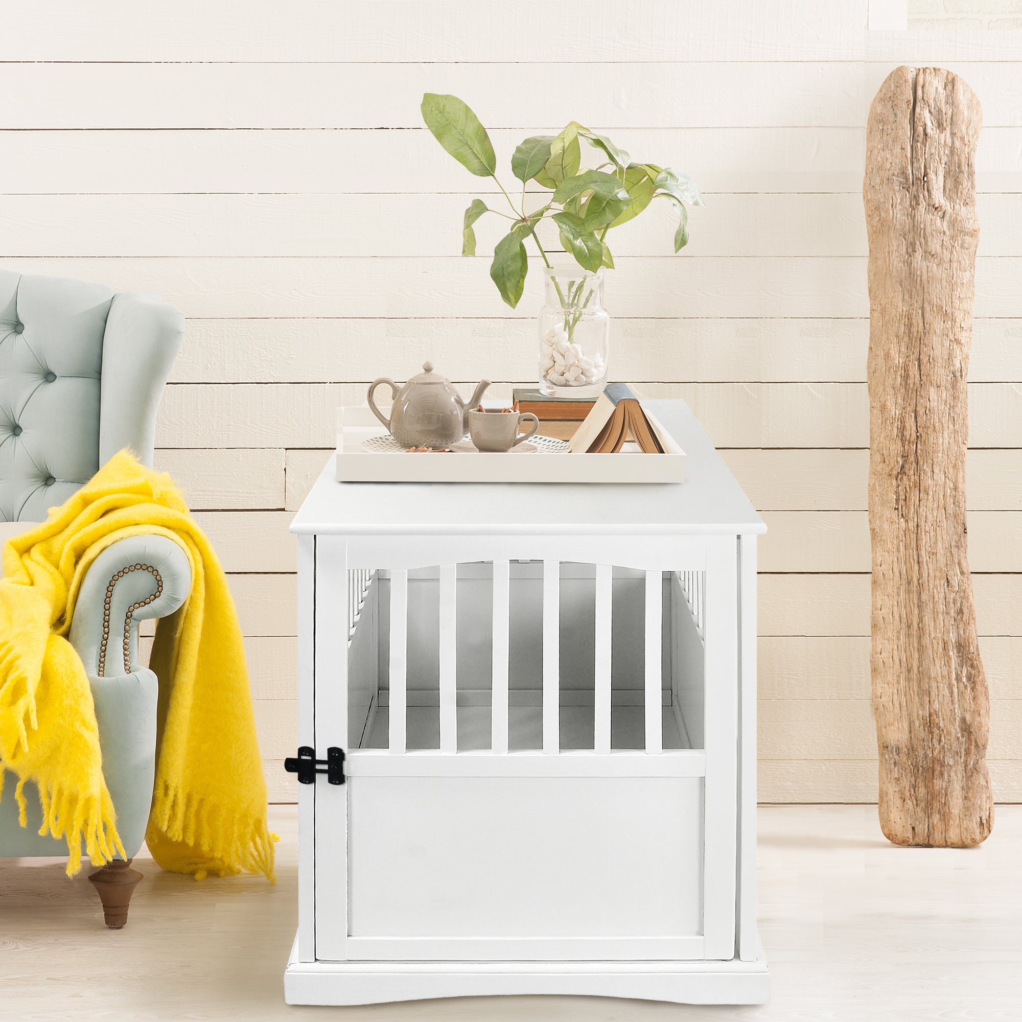 Casual Home White Wooden Pet Crate End Table 27.75 Inches High (For Parts) - VMInnovations