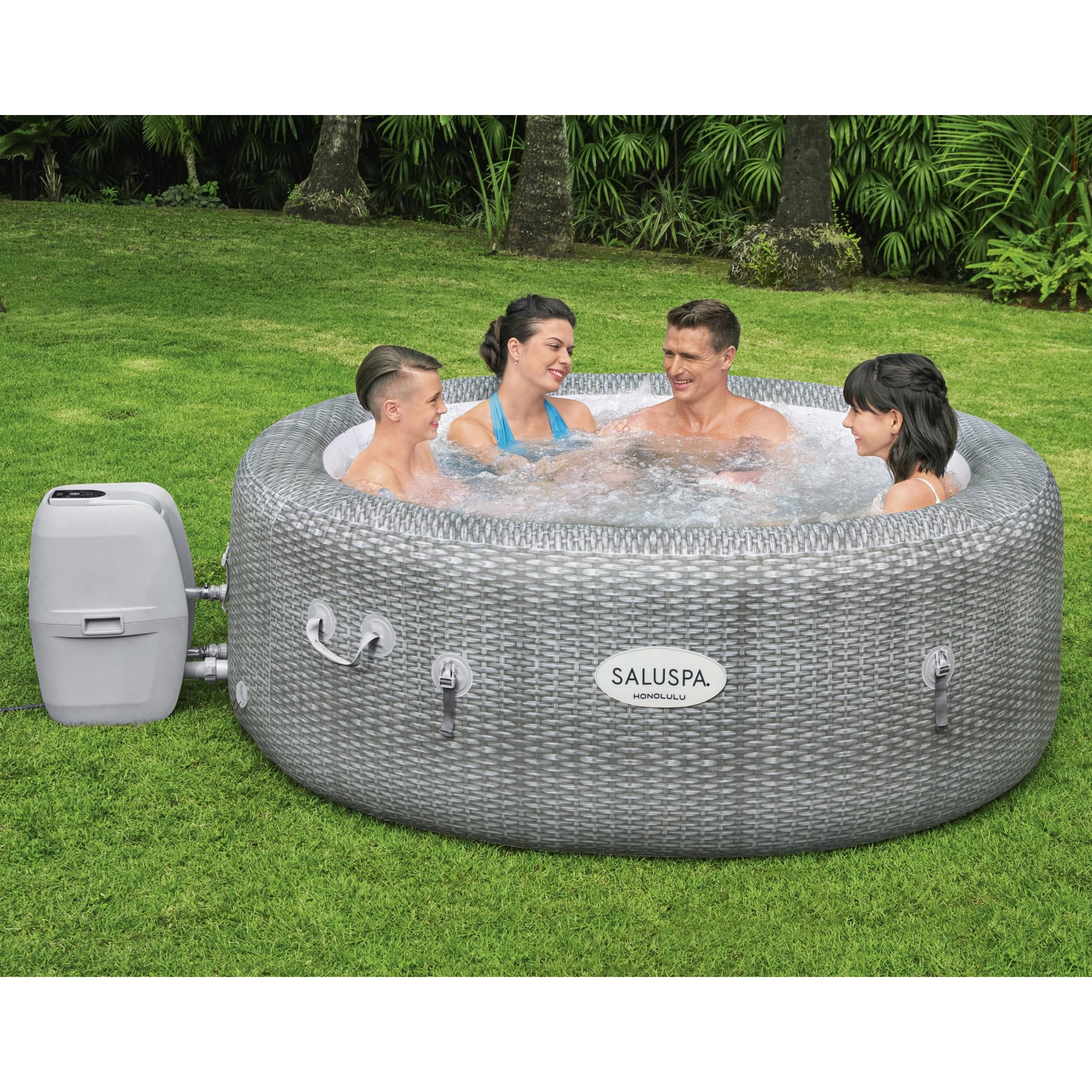 Bestway SaluSpa Honolulu 6 Person Inflatable Hot Tub with Balancing Chemicals