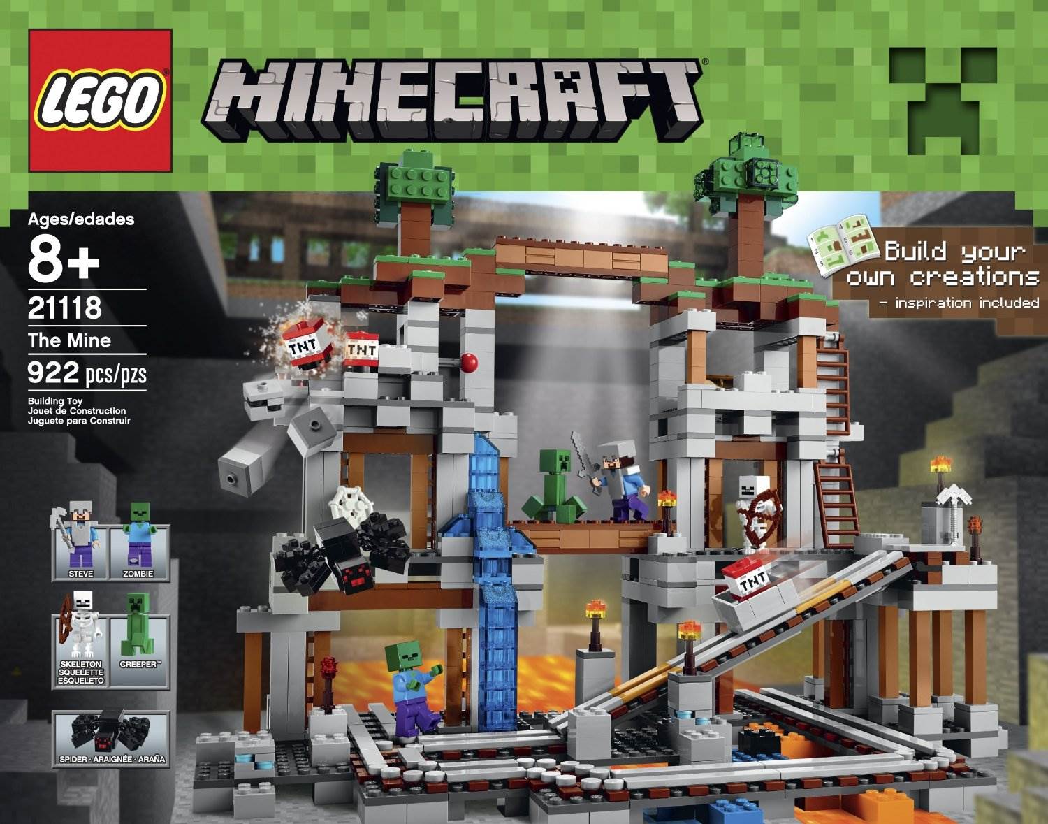 LEGO® Minecraft® The Mine 922 Piece Kids Building Playset w/ Minifigures | 21118