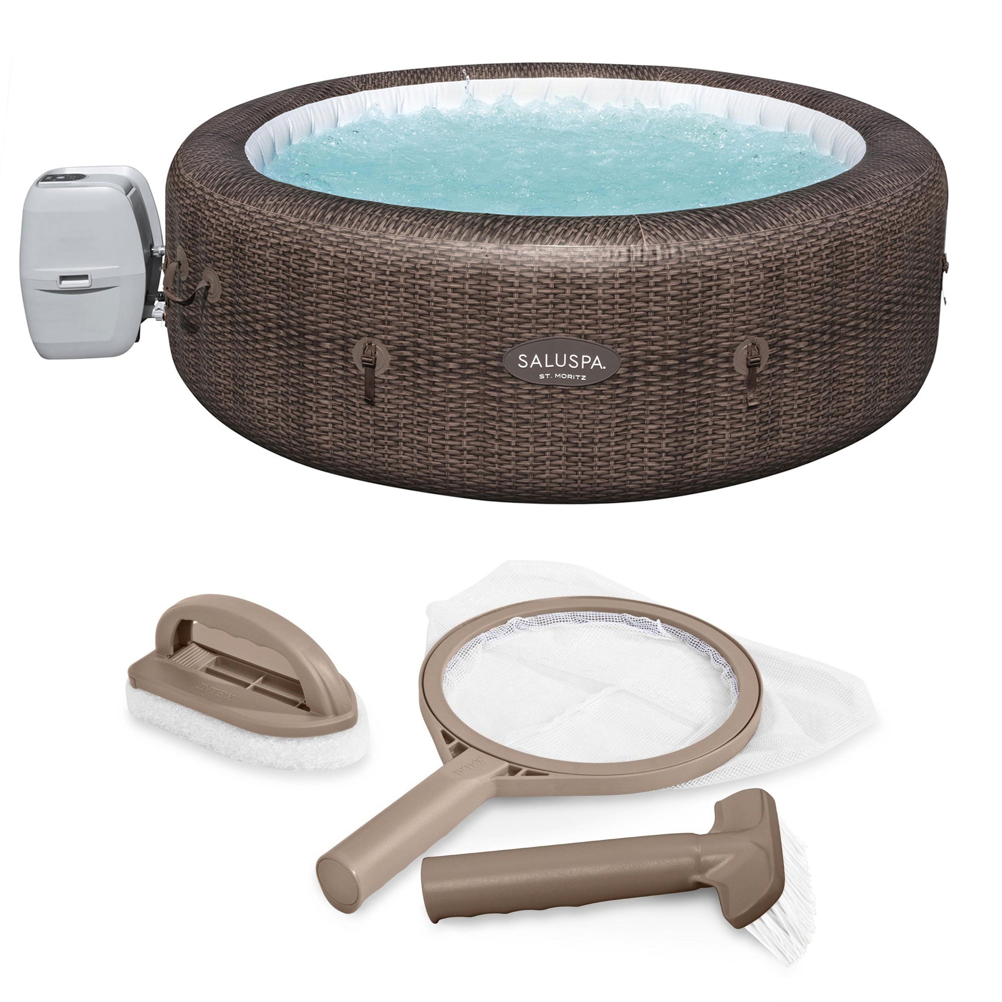 Bestway SaluSpa St Moritz Inflatable Hot Tub and PureSpa Maintenance Kit - VMInnovations