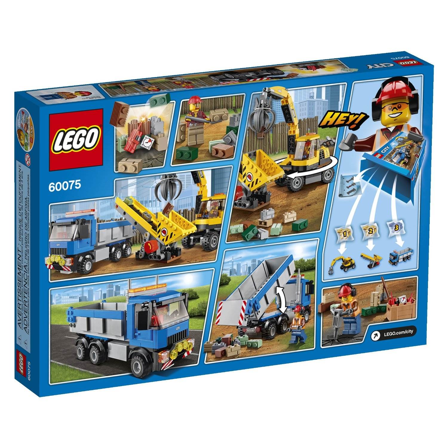 LEGO® CITY® Demolition Excavator and Truck Construction Site Playset | 60075