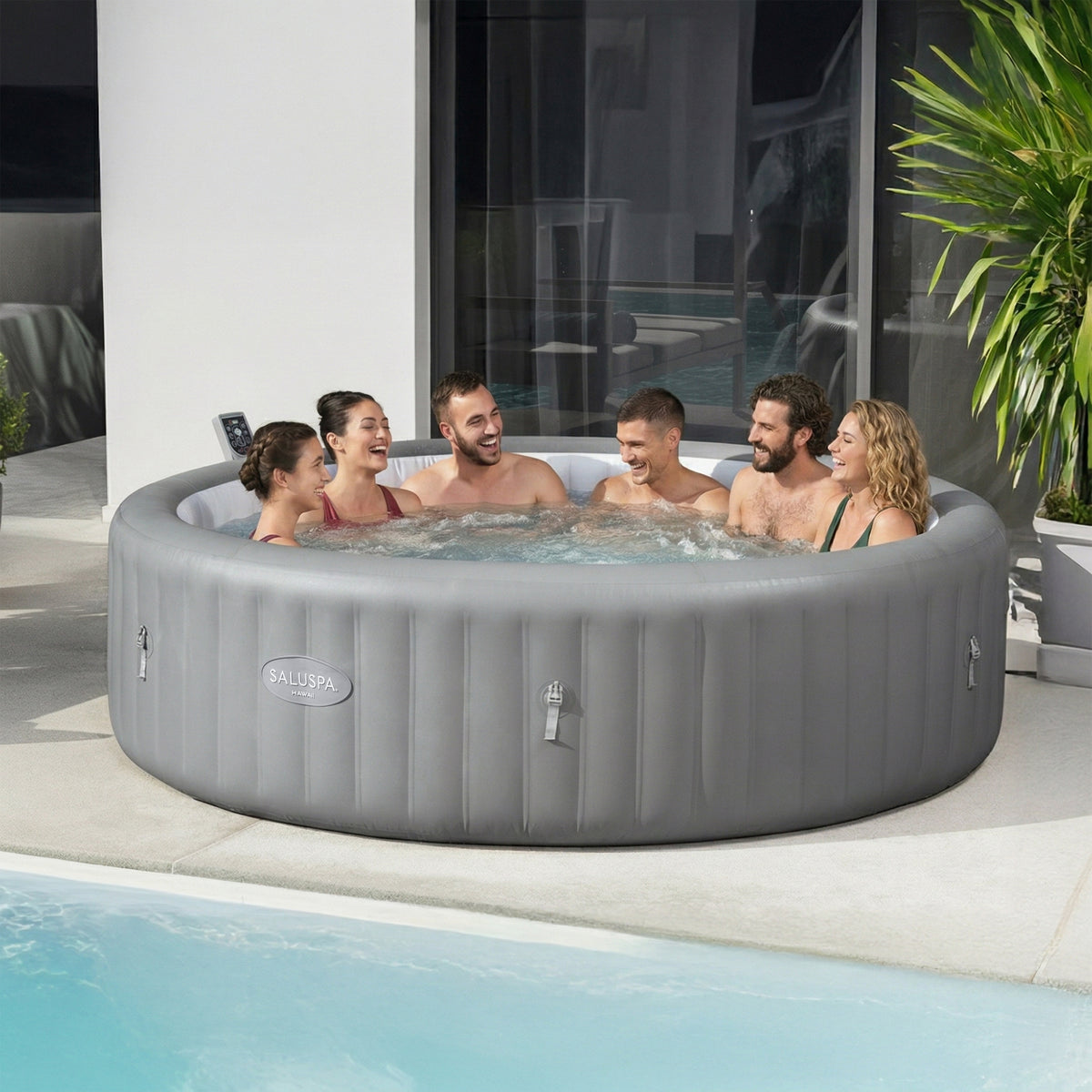 Bestway SaluSpa Hawaii Smart AirJet Inflatable Hot Tub with EnergySense Cover (For Parts)