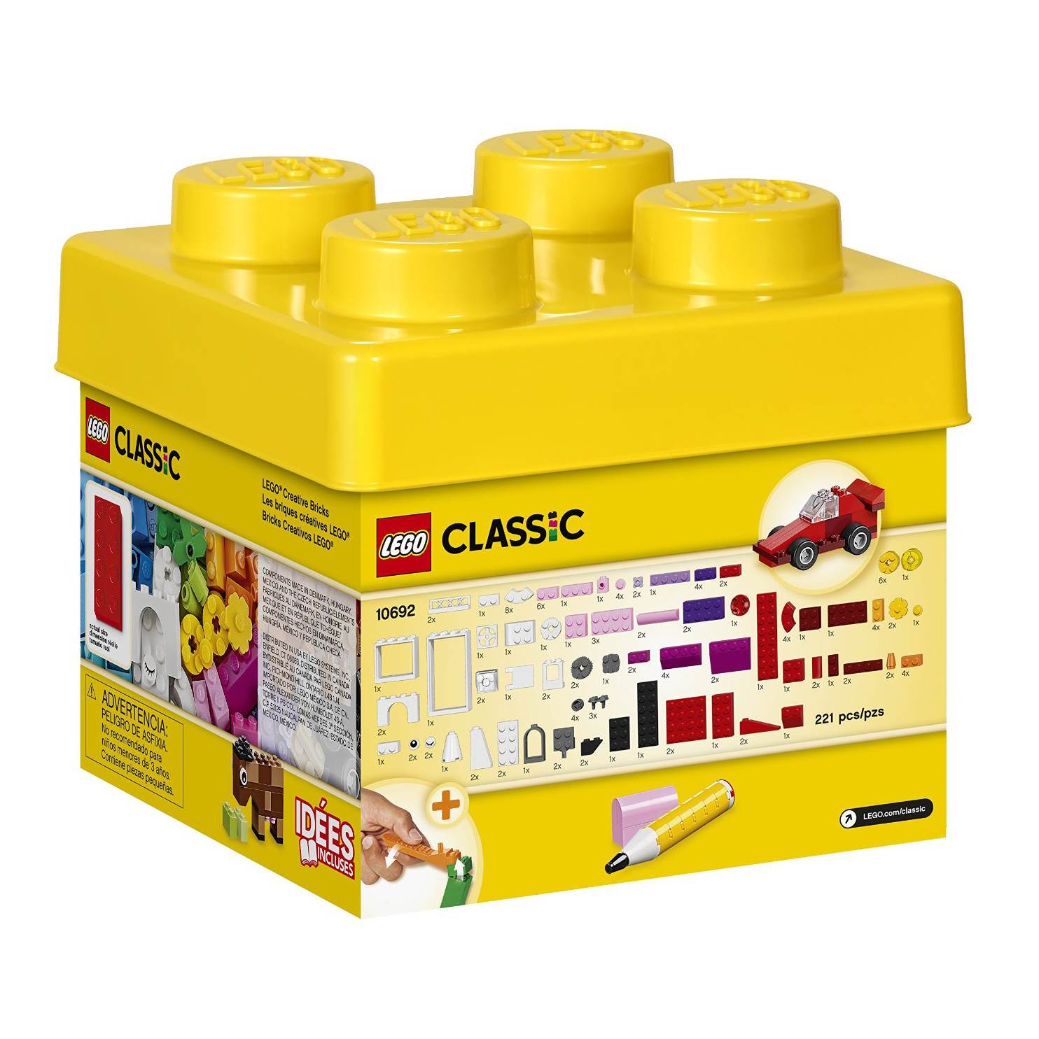 LEGO Classic Small Creative Bricks Kids 221 Piece Building Box Set (Open Box)
