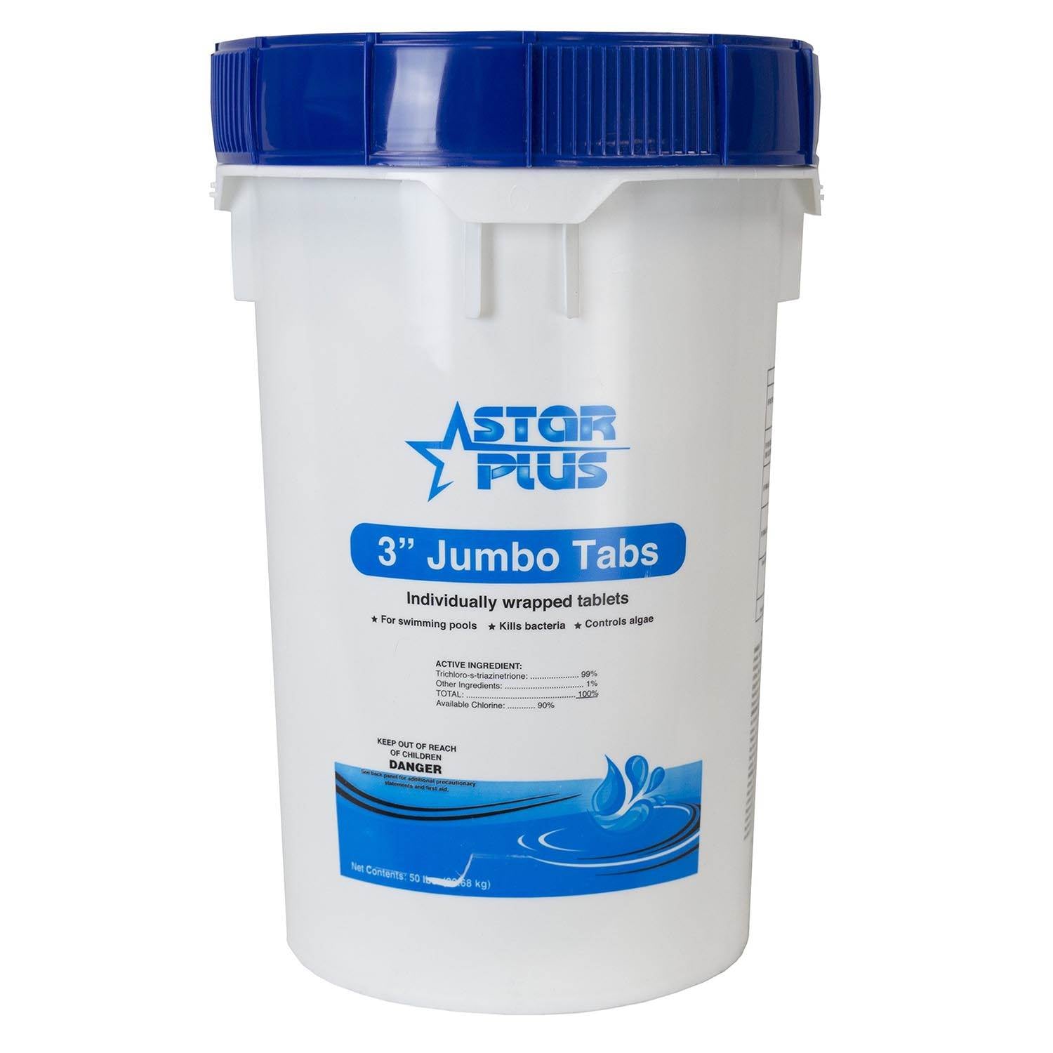 Pool Solutions 50 lbs Bucket 3" Pool/Spa Chlorine Tablets + Adjustable Dispenser