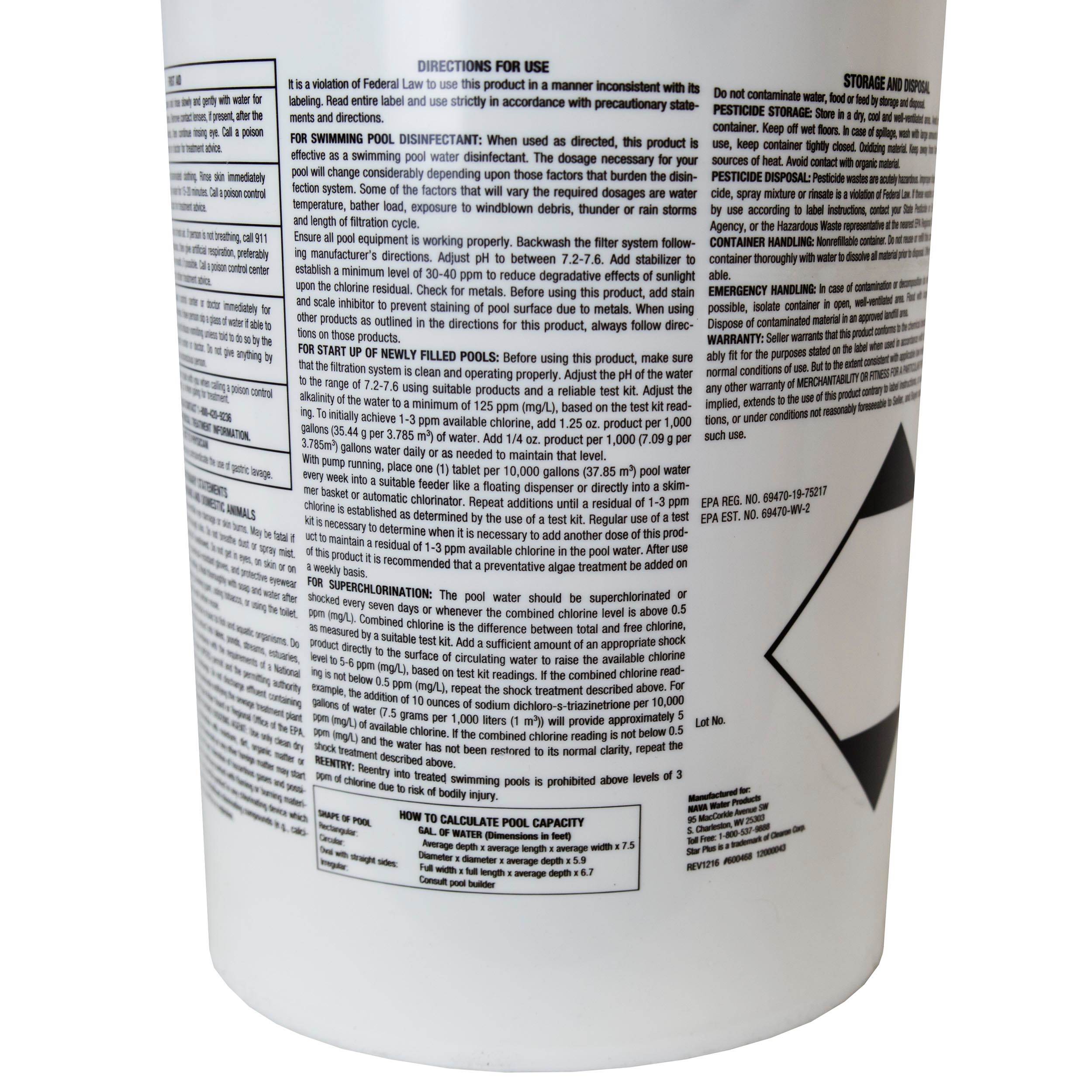 Pool Solutions 50 lbs Bucket 3" Pool/Spa Chlorine Tablets + Adjustable Dispenser