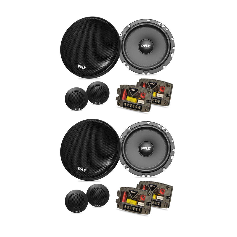 2 sets Pyle PLSL650K 6.5" 600W Slim Mount 2-Way Stereo Component Speaker System