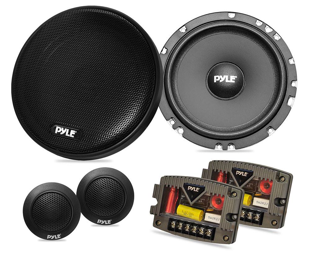 2 sets Pyle PLSL650K 6.5" 600W Slim Mount 2-Way Stereo Component Speaker System