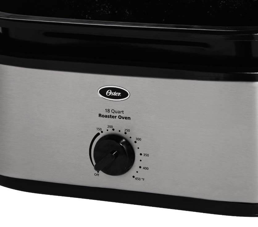 Oster 24LB Turkey Roaster Oven with High Dome 18-Quart, Stainless Steel - Dented