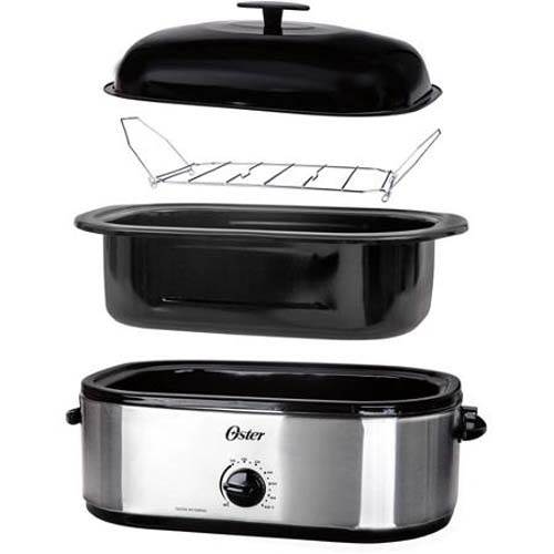 Oster 24LB Turkey Roaster Oven with High Dome 18-Quart, Stainless Steel - Dented