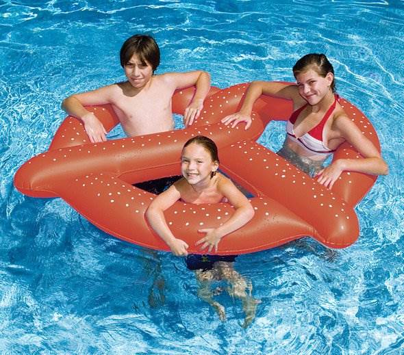 Swimline 90640 3 Swim Giant Pretzel Inflatable Pool Beach 64" w/ 110V Air Pump - VMInnovations