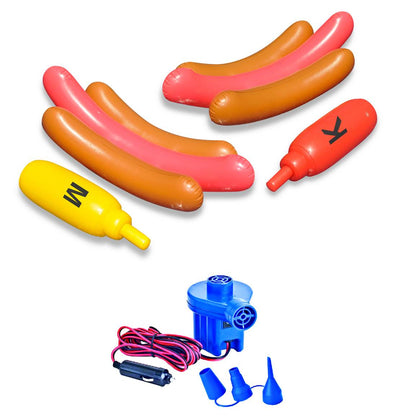NEW Swimline 90842 Swimming Pool Hot Dog Battle Inflatable Float w/ 12V Air Pump