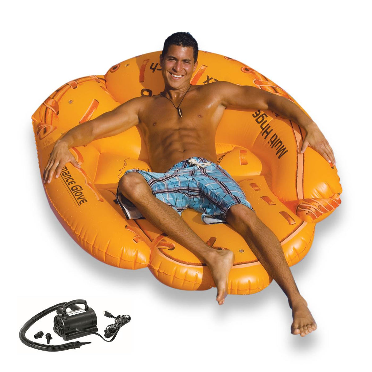 Swimline Giant Inflatable 62 Inch Baseball Glove Swimming Pool Float + Air Pump