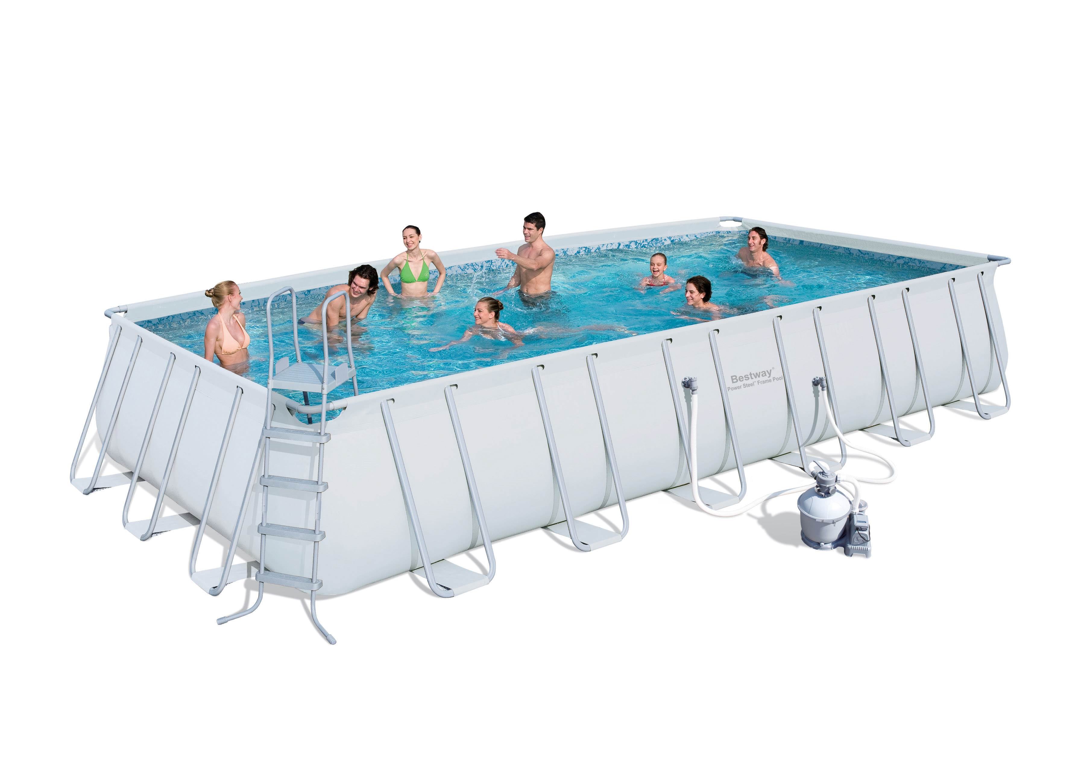 Bestway 24'x12'x52" Rectangular Above Ground Swimming Pool Set 56358E - Open Box