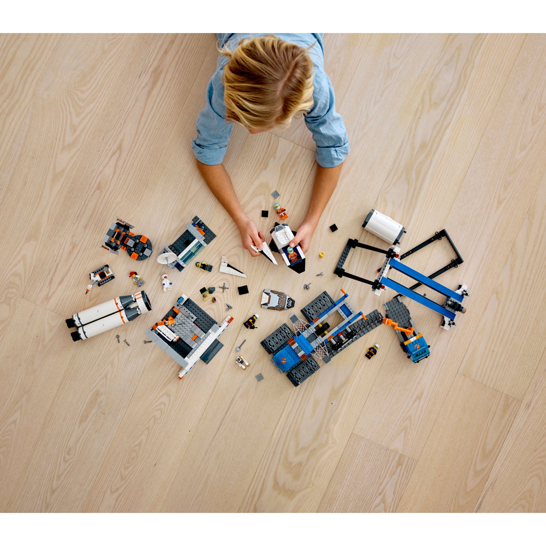 LEGO City Rocket Assembly & Transport Building Kit w/ 7 Minifigures (For Parts)